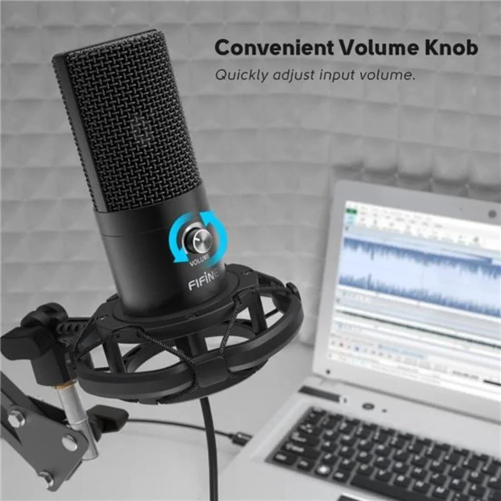 Studio Condenser USB Microphone Computer PC Microphone Kit with Adjustable Arm